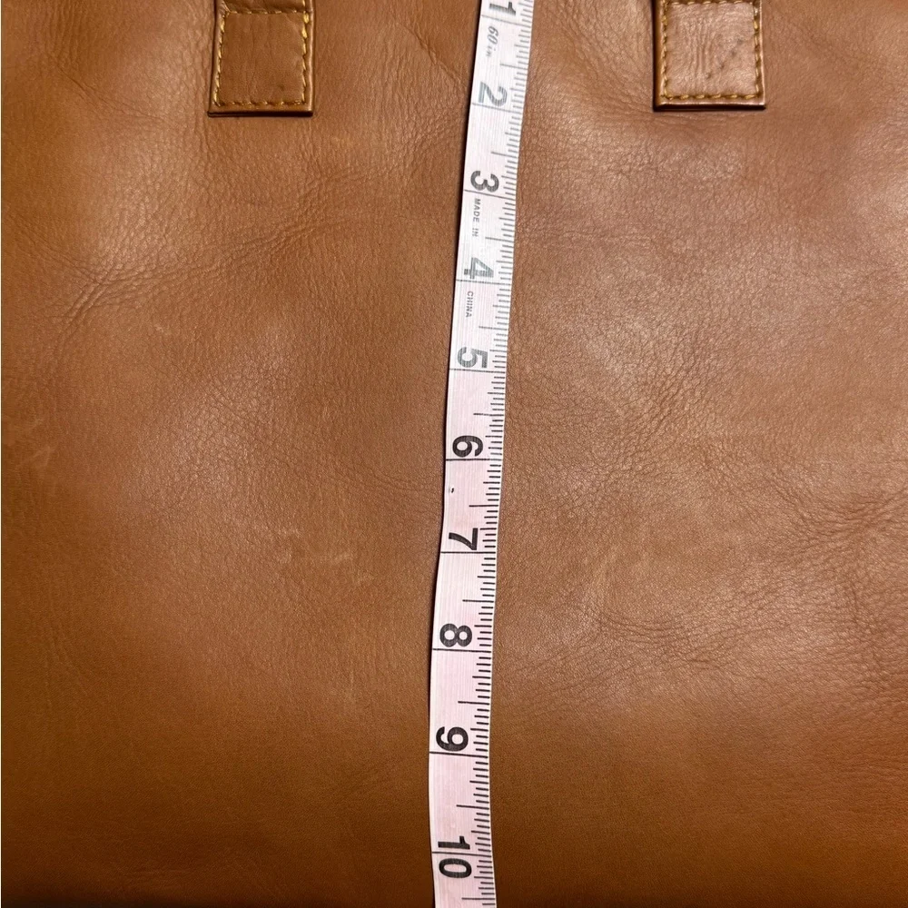 Claire Chase Unisex Saddle Brown Genuine Leather Folio Briefcase Laptop Bag